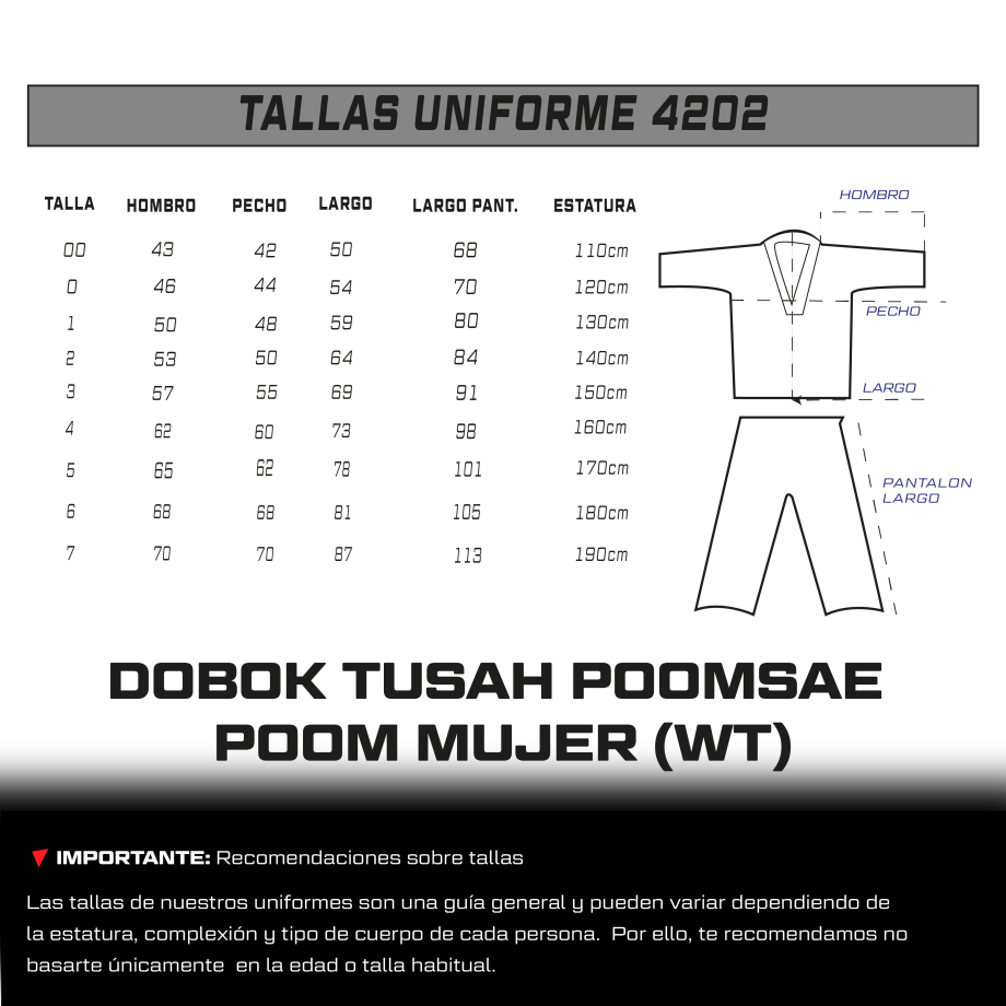 DOBOK TUSAH POOMSAE POOM MUJER (WT)