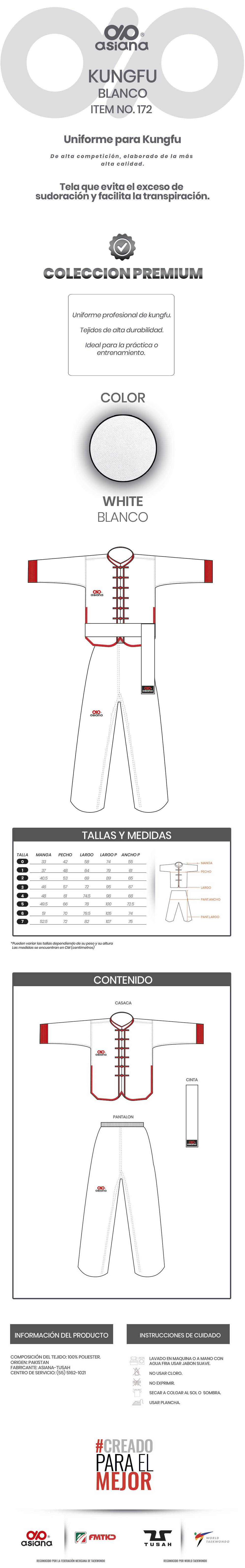 TRAJE DE KUNG-FU BLANCO SATINADO 172