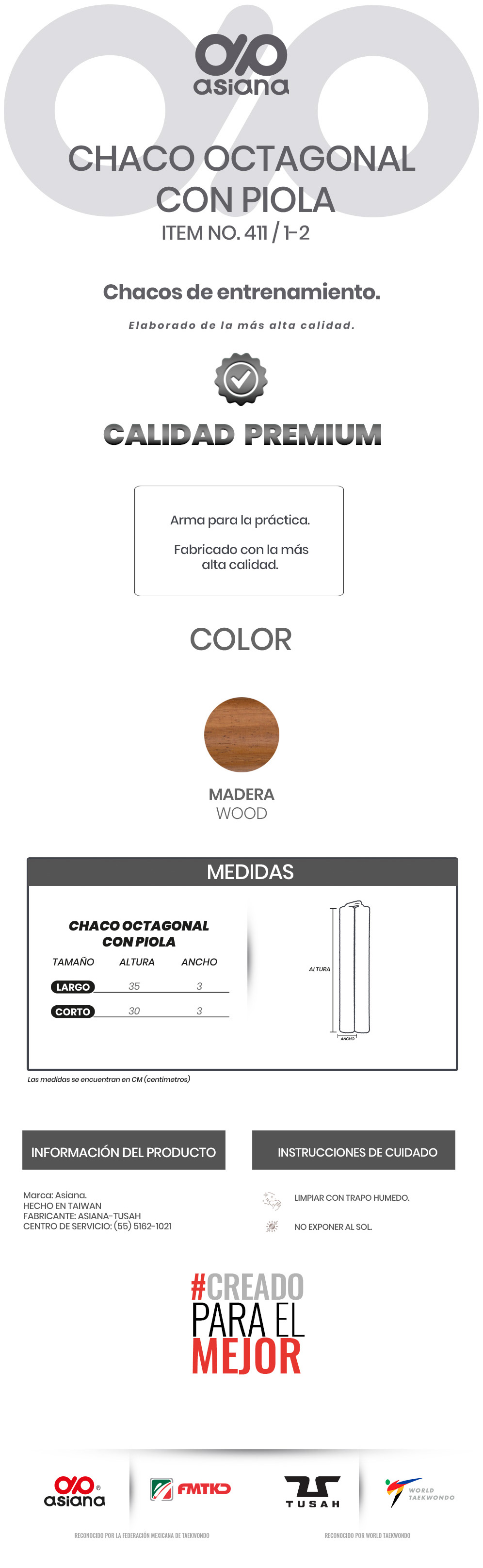CHACO OCTAGONAL CON PIOLA 411