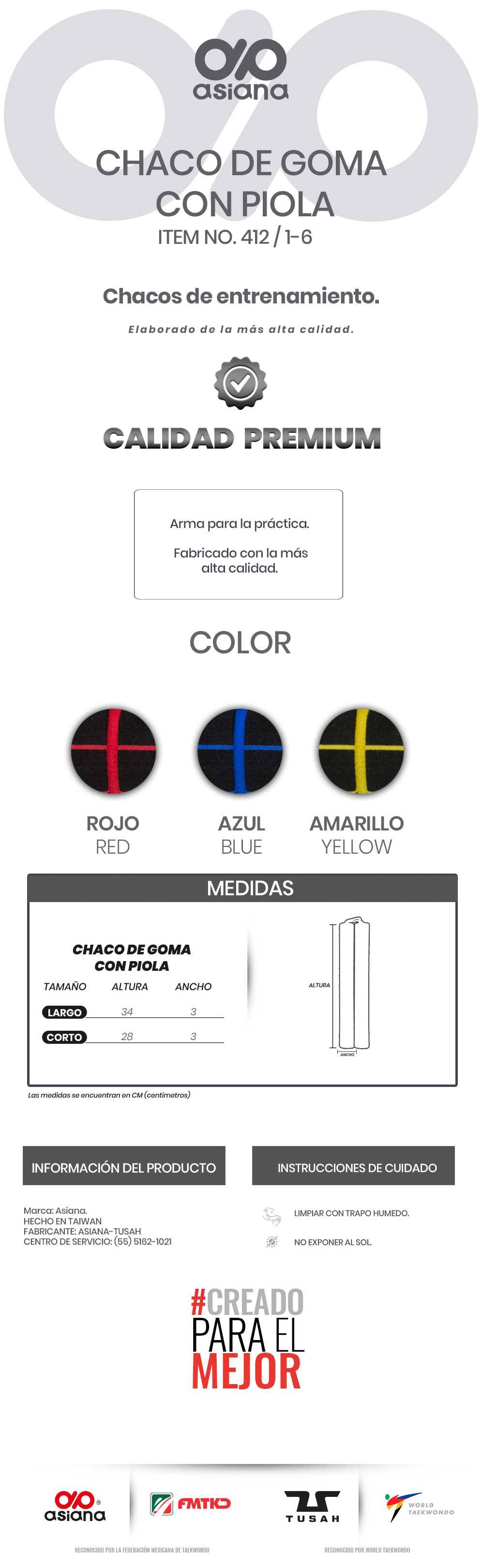 CHACO DE GOMA CON PIOLA 412/1-6