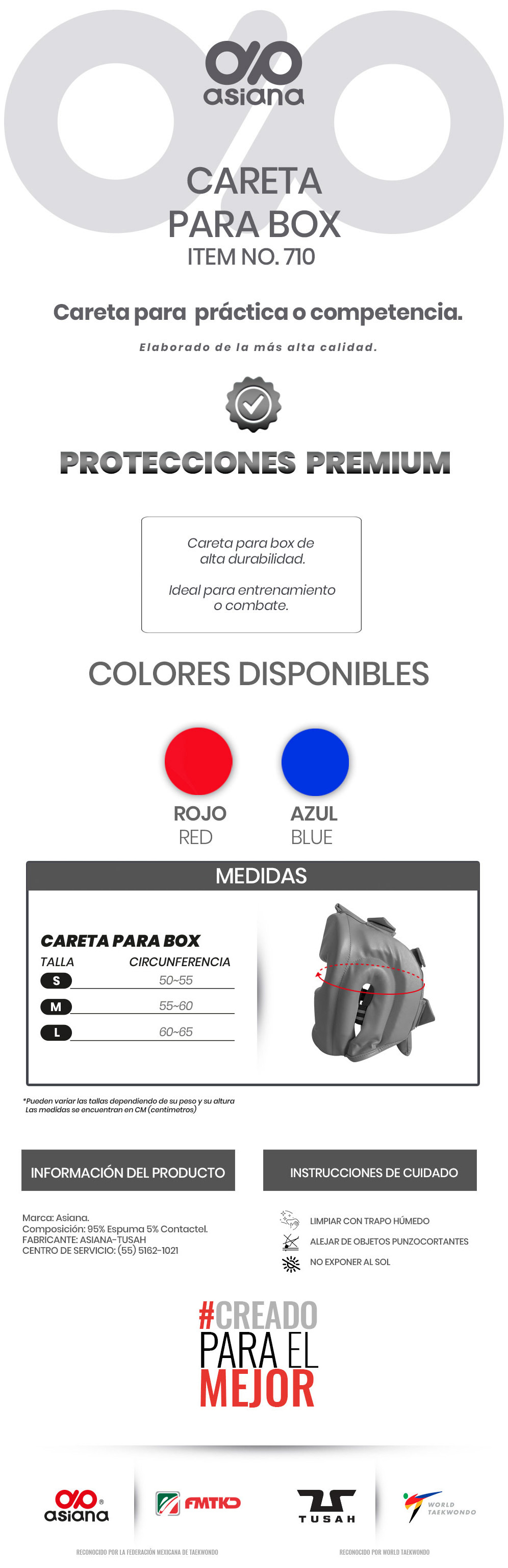 ASIANA CARETA PARA BOX