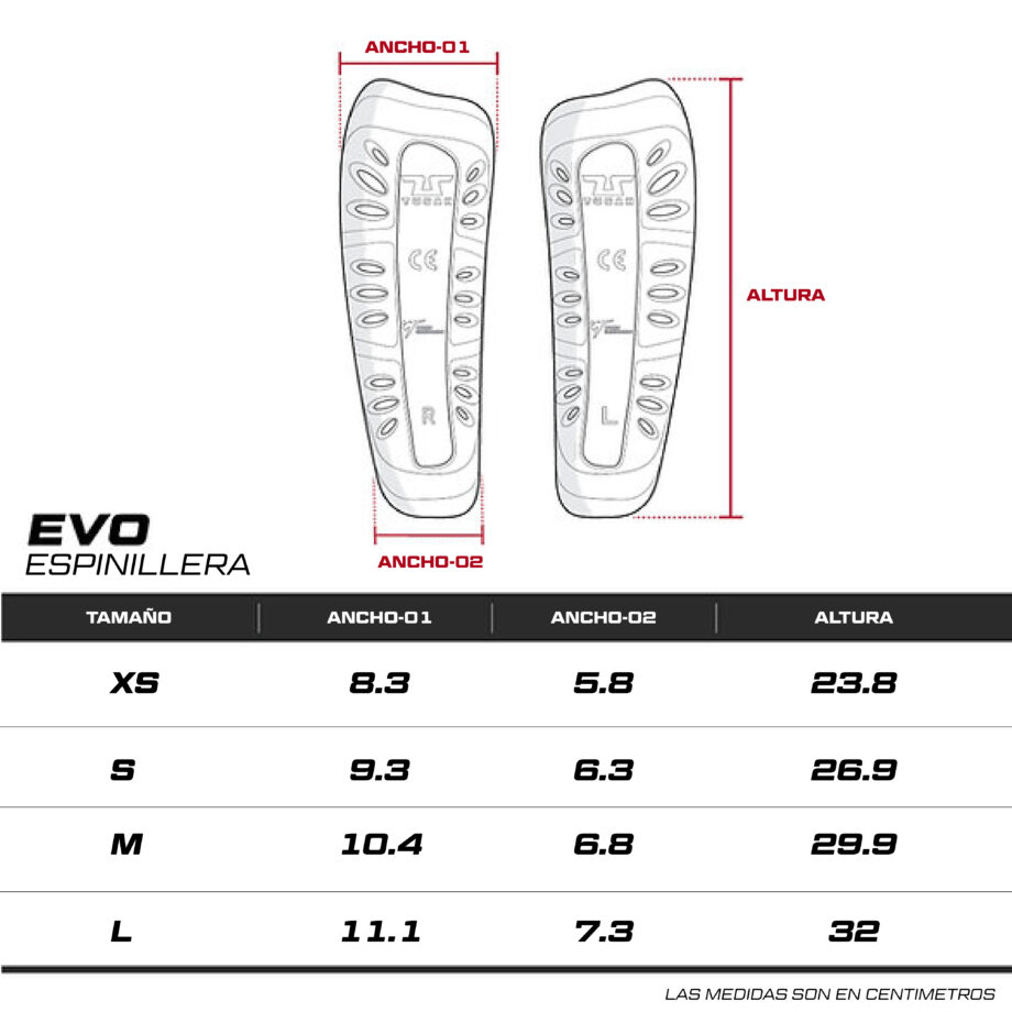 ESPINILLERA TUSAH S/EMPEINE EVO TEXTIL