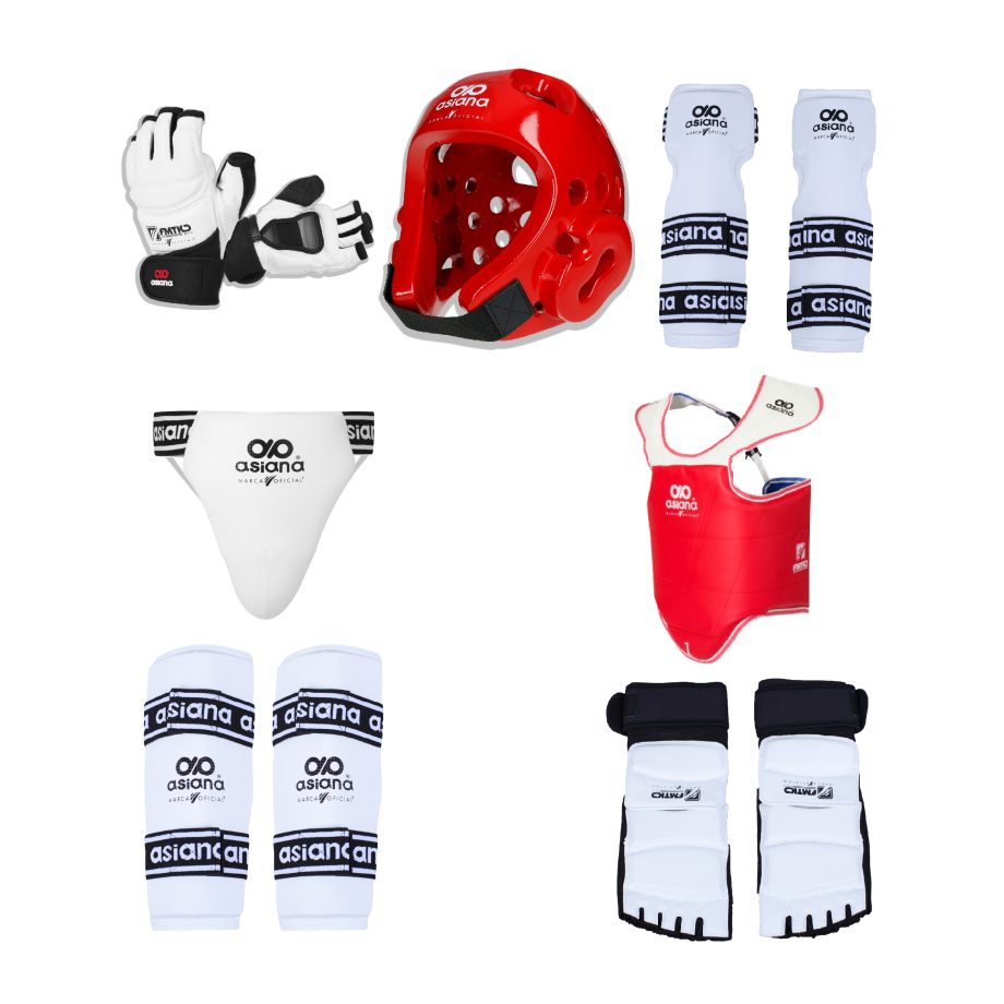 EQUIPO ASIANA DE PROTECCIÓN TAEKWONDO PARA HOMBRE COLOR BLANCO