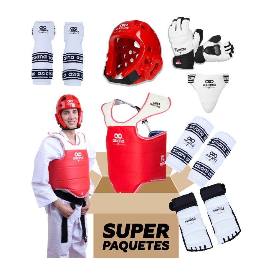 EQUIPO ASIANA DE PROTECCIÓN TAEKWONDO PARA HOMBRE COLOR BLANCO