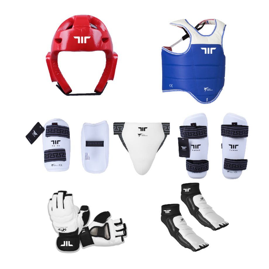 EQUIPO TUSAH DE PROTECCIÓN PARA TAEKWONDO ROJO PARA HOMBRE