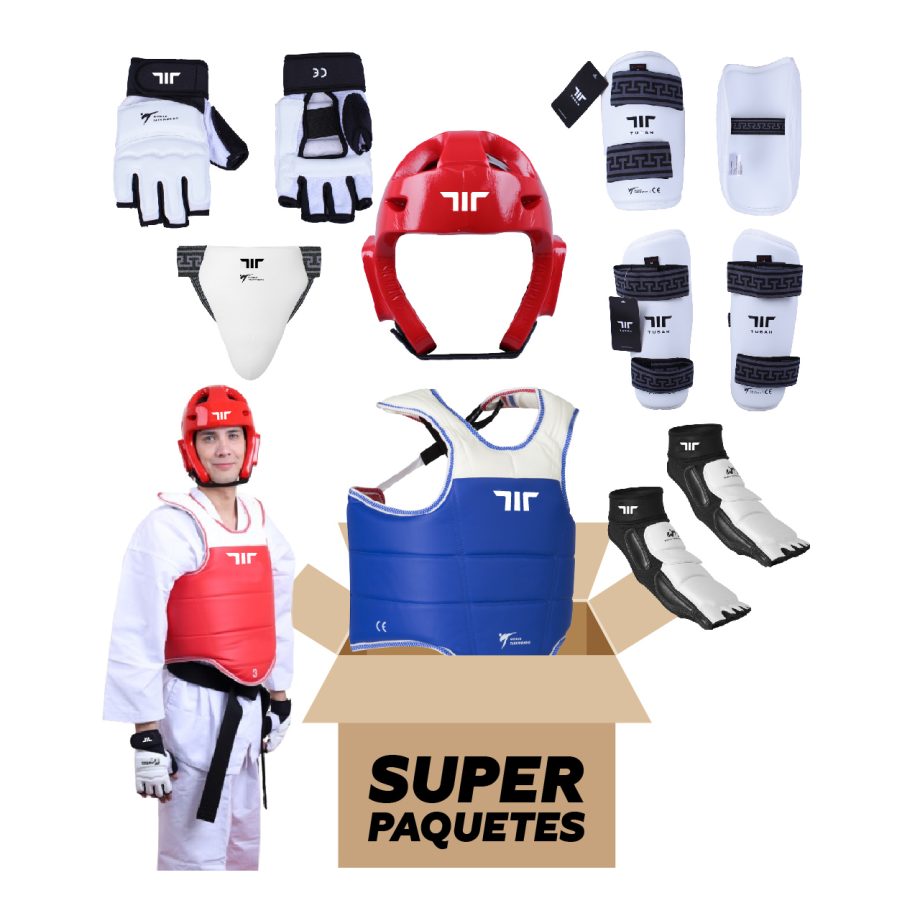 EQUIPO TUSAH DE PROTECCIÓN PARA TAEKWONDO ROJO PARA HOMBRE