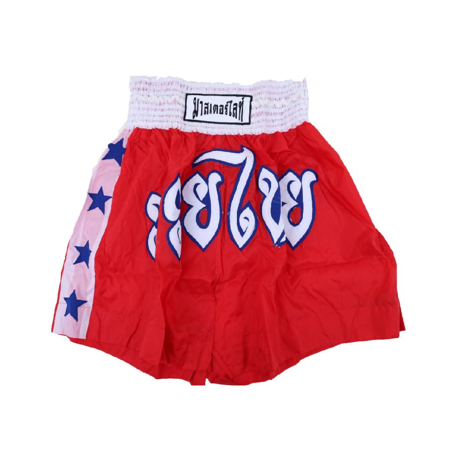 SHORT ASIANA PARA KICK BOXING ROJO C/BLANCO