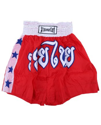SHORT ASIANA PARA KICK BOXING ROJO C/BLANCO