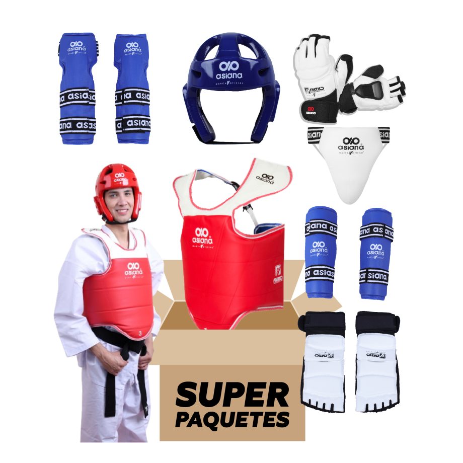 EQUIPO ASIANA DE PROTECCIÓN TAEKWONDO PARA HOMBRE COLOR AZUL