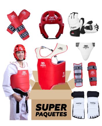 EQUIPO ASIANA DE PROTECCIÓN TAEKWONDO PARA HOMBRE COLOR ROJO